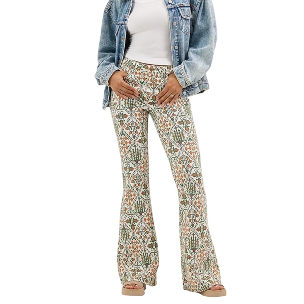 Wrangler Fierce Flare‎ Jeans 12x32 Vintage Garden Southwestern Floral Boho NWT